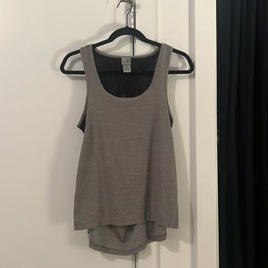 Champion Heather Gray and Black Mesh Back Cut Out Tank Top — Size: S